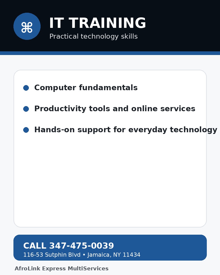 IT Training flyer