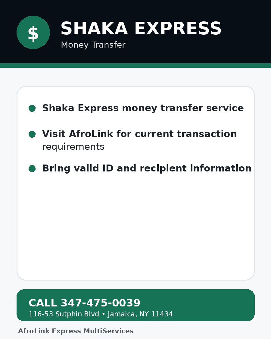 Shaka Express flyer